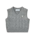 Ralph Lauren Cable-knit Cotton Vest Andover Heather 3m