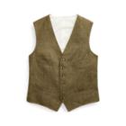 Ralph Lauren Basket-weave Linen Vest Olive