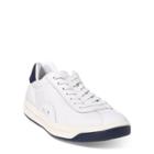 Ralph Lauren Court 100 Leather-mesh Sneaker White/newport Navy