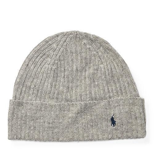 Polo Ralph Lauren Ribbed Linen Beanie Light Grey Heather
