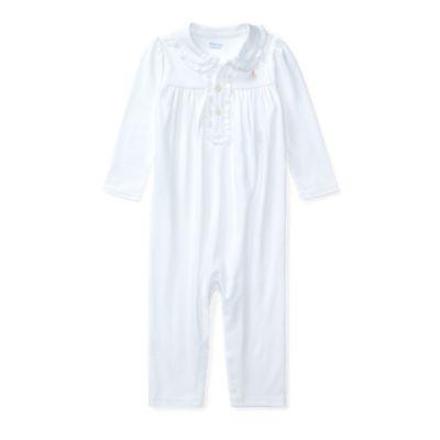 Ralph Lauren Cotton Polo Coverall White 12m