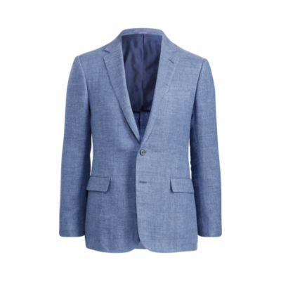 Ralph Lauren Textured Linen Sport Coat Light Blue And Grey