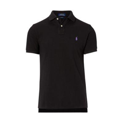 Ralph Lauren Custom Slim Fit Mesh Polo Polo Black