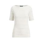 Ralph Lauren Stripe Cotton Boatneck T-shirt Mascarpone Cream