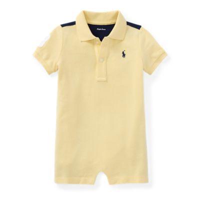 Ralph Lauren Cotton Mesh Polo Shortall Wicket Yellow Multi 24m