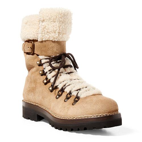 Ralph Lauren Farron Shearling Boot Tan/cream