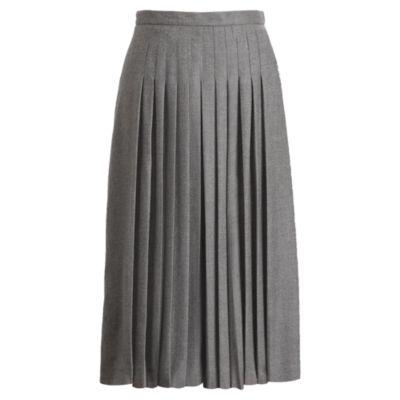 Ralph Lauren Whitney Pleated Wool Culotte Medium Grey Melange