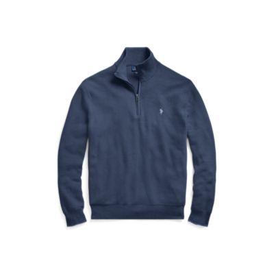 Ralph Lauren Cotton Mesh Half-zip Sweater Winter Navy Heather