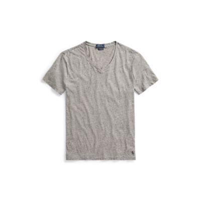 Ralph Lauren Custom Slim Fit V-neck T-shirt Dark Vintage Heather