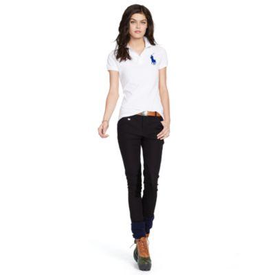 Ralph Lauren Skinny-fit Big Pony Polo Shirt White/blue