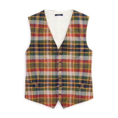 Ralph Lauren Cotton Madras Vest Blue/red/yellow