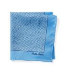 Ralph Lauren Print Silk Pocket Square Light Blue