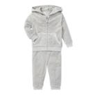 Ralph Lauren Velour Hoodie & Pant Light Grey Heather 3m