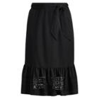 Ralph Lauren Poplin Midi Skirt Polo Black