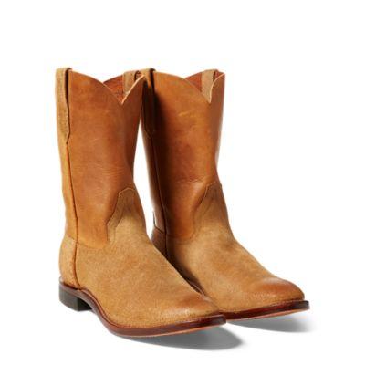 Ralph Lauren Roper Leather Cowboy Boot Tan