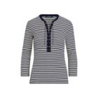 Ralph Lauren Striped Lace-up Cotton Top Navy/mascarpone Cream Mp
