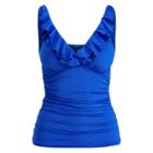 Ralph Lauren Ruffled Tankini Top Capri Blue
