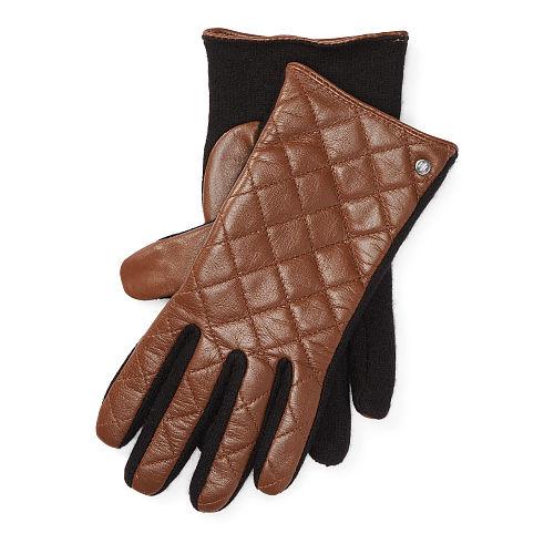Ralph Lauren Lauren Quilted Leather Tech Gloves Vintage Vachetta