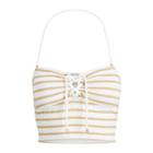 Ralph Lauren Metallic Striped Tankini Gold/white