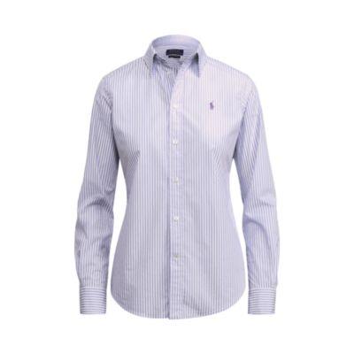 Ralph Lauren *stretch Slim Cotton Shirt 556b Plum/white