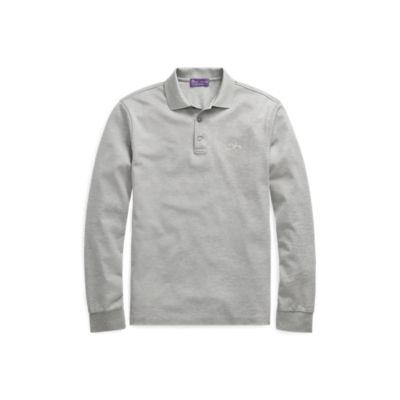 Ralph Lauren Custom Slim Long-sleeve Polo Light Grey Heather