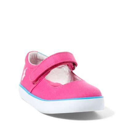 Ralph Lauren Pamela Canvas Sneaker Fuchsia Canvas W/ Teal Pp
