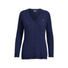 Ralph Lauren Cable-knit Side-slit Sweater Bright Navy