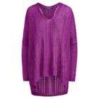Ralph Lauren Silk V-neck Poncho Amethyst