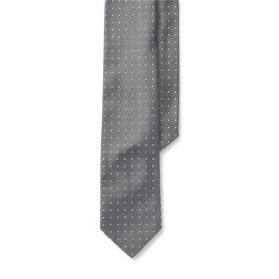 Ralph Lauren Polka-dot Silk Repp Tie Silver