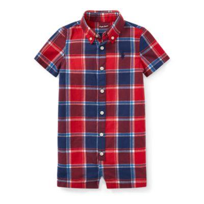 Ralph Lauren Cotton Madras Shortall Red Multi 3m