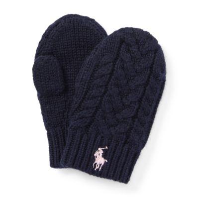 Ralph Lauren Cable-knit Mittens Hunter Navy