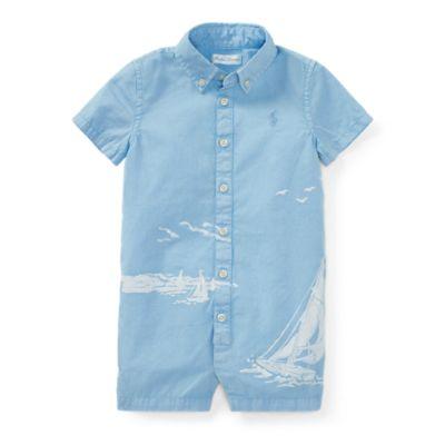 Ralph Lauren Cotton Twill Graphic Shortall Bluebell 12m