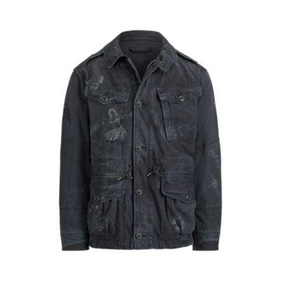 Ralph Lauren Print Cotton Utility Jacket Polo Black