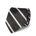Ralph Lauren Striped Silk Repp Narrow Tie Black/white