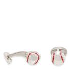Ralph Lauren Silver Baseball Cuff Links Silver/red