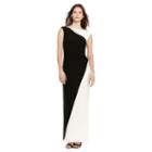Ralph Lauren Lauren Color-blocked Jersey Gown Black And White