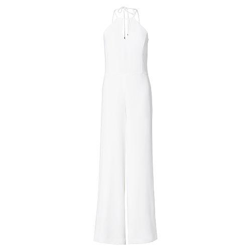 Polo Ralph Lauren Crepe Keyhole Jumpsuit Pure White