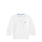 Ralph Lauren Cotton V-neck Sweater White 18m