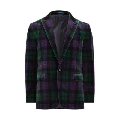 Ralph Lauren Connery Tartan Velvet Jacket Green/purple/red