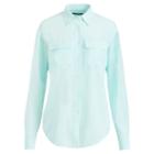 Ralph Lauren Lauren Silk Button-down Shirt Light Aquamarine