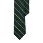 Ralph Lauren Striped Silk Repp Narrow Tie Green