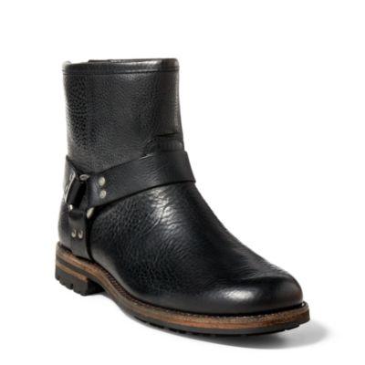 Ralph Lauren Melvin Tumbled Leather Boot Black