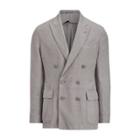 Ralph Lauren Slub Linen-silk Suit Jacket Graphite
