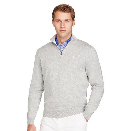 Ralph Lauren Polo Golf Pima Cotton Half-zip Sweater Rugby Heather
