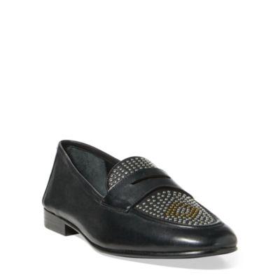 Ralph Lauren Ashtyn Studded Leather Loafer Stud