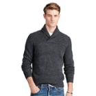 Polo Ralph Lauren Merino-cashmere Shawl Sweater Black Coal Heather