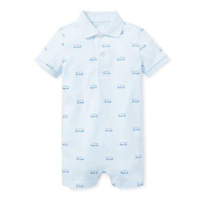 Ralph Lauren Train Cotton Polo Shortall Beryl Blue Multi 3m