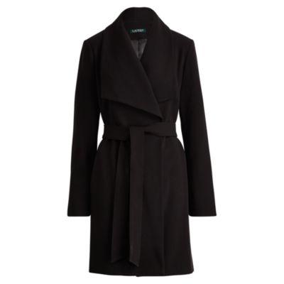 Ralph Lauren Crepe Open-front Coat Black