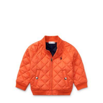Ralph Lauren Quilted Baseball Jacket Active Orange 6m