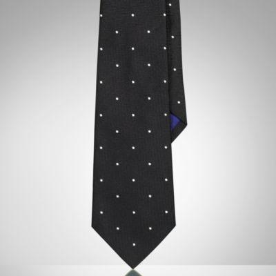 Ralph Lauren Polka-dot Silk Satin Tie Black